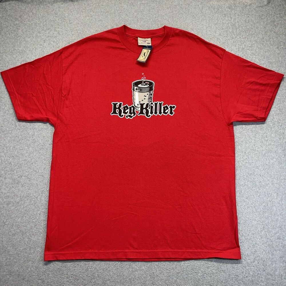 Steve & Barry’s Keg Killer T-Shirt Men’s 2XL Red NWT Graphic College Humor Tee
